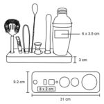SET MARTINI PLATA (HO 095 - ACERO INOXIDABLE - MADERA) - Imagen 2