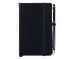 LIBRETA CON BOLIGRAFO AITANA A2182 NEGRO (LIBRETA: CARTÓN PLASTIFICADO - BOLÍGRAFO: ALUMINIO - A2182.02 -  ARTICULOS PROMOCIONALES)