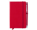 LIBRETA CON BOLIGRAFO AITANA A2182 ROJO (LIBRETA: CARTÓN PLASTIFICADO - BOLÍGRAFO: ALUMINIO - A2182.04 -  ARTICULOS PROMOCIONALES)