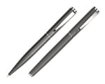 SET DE BOLÍGRAFOS DE METAL HARMONY A2202 HUMO (BOLÍGRAFO: ACERO INOXIDABLE -- ESTUCHE: CARTÓN - A2202.14 -  ARTICULOS PROMOCIONALES)