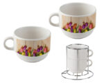 SET DE 2 TAZAS DE SULIMACIÓN 6 OZ AMART A2284 BLANCO (CERÁMICA - A2284.01 -  ARTICULOS PROMOCIONALES) - Imagen 3
