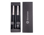 SET DE BOLÍGRAFOS DE METAL NIMBUS A2314 NEGRO (BOLÍGRAFO: ACERO INOXIDABLE -- ESTUCHE: CARTÓN - A2314.02 -  ARTICULOS PROMOCIONALES) - Imagen 2