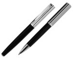 SET DE BOLÍGRAFOS DE METAL NIMBUS A2314 NEGRO (BOLÍGRAFO: ACERO INOXIDABLE -- ESTUCHE: CARTÓN - A2314.02 -  ARTICULOS PROMOCIONALES)