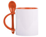 TARRO BICOLOR DE SUBLIMACIÓN C-CUCHARA 11 OZ MIRZA A2376 NARANJA (CERÁMICA - A2376.03 -  ARTICULOS PROMOCIONALES)
