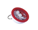 AUDÍFONOS CON ESTUCHE DE CÁPSULA Y ARILLO PARA COLGAR CAPSUL A2491 ROJO (PLÁSTICO ABS - A2491.04 -  ARTICULOS PROMOCIONALES)