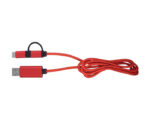 CABLE CONECTOR USB RIBBON A2555 ROJO (PLÁSTICO ABS - ALUMINIO - A2555.04 -  ARTICULOS PROMOCIONALES)
