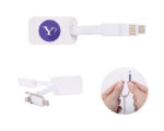 CABLE CONECTOR USB CLICK A2558 BLANCO (PLÁSTICO ABS - A2558.01 -  ARTICULOS PROMOCIONALES) - Imagen 3