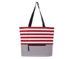 BOLSA CON DISEÑO FRANJAS MARGIN A2589 ROJO (POLIESTER 600 D - A2589.04 -  ARTICULOS PROMOCIONALES)