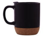 TAZA MATE 10 OZ ELLIS A2700 NEGRO (CERÁMICA - CORCHO - A2700.02 -  ARTICULOS PROMOCIONALES)