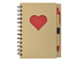 LIBRETA ECOLOGICA CORAZÓN LOVELY A2776 ROJO (CARTÓN - A2776.04 -  ARTICULOS PROMOCIONALES)