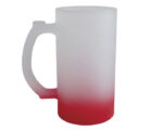 TARRO CERVECERO SATINADO BICOLOR DE SUBLIMACIÓN 16 OZ CHELADO A2799 ROJO (VIDRIO - A2799.04 -  ARTICULOS PROMOCIONALES)