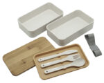 BOX LUNCH BAMBÚ ROBLE A2863 CAFÉ (PLÁSTICO PP - FIBRA DE TRIGO - BAMBÚ - A2863.21 -  ARTICULOS PROMOCIONALES) - Imagen 2