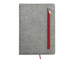 LIBRETA CON CIERRE ZIPPER A2922 ROJO (POLIÉSTER Y PAPEL - A2922.04 -  ARTICULOS PROMOCIONALES)