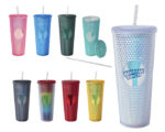 VASO DE PLÁSTICO DOBLE PARED TEXTURIZADO COCONUT A2927 TURQUESA (PLÁSTICO AS - A2927.41 -  ARTICULOS PROMOCIONALES) - Imagen 3