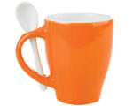 TAZA BICOLOR C-CUCHARA 12 OZ LONDON TAC11 NARANJA (CERÁMICA - A040100 -  ARTICULOS PROMOCIONALES)