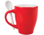 TAZA BICOLOR C-CUCHARA 12 OZ LONDON TAC11 ROJO (CERÁMICA - A040102 -  ARTICULOS PROMOCIONALES)