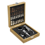 SET DE VINO CON JUEGO DE AJEDREZ "CHESSY" (T667 MADERA)