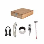 851091 BE - SET PARA VINOS MEDITERRÁNEO BEIGE (BEIGE - MADERA - METAL) - Imagen 2