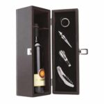 SET PARA VINOS PAMPLONA CAFE 98641 (CURPIEL - METAL - TERCIOPELO)