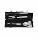SET DE BBQ SNAZZY PLATA BBQ 003 (ACERO INOXIDABLE UTENSILIOS -ALUMINIO Y PVC ESTUCHE)