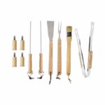 SET DE BBQ WAHIBA NEGRO BBQ 010 (ACERO INOXIDABLE Y MADERA UTENSILIOS - POLIÉSTER MALETÍN)