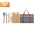 SET DE BBQ MOLT GRIS BBQ 018 G (ACERO INOXIDABLE Y MADERA UTENSILIOS - POLIÉSTER ESTUCHE)