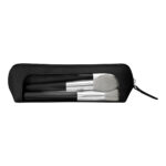 DAM 066 N - SET DE BROCHAS ROMINA NEGRO (NEGRO - CURPIEL Y PVC ESTUCHE - MADERA, ALUMINIO Y NAILON BROCHAS - POLIESTER TOALLA - LATEX ESPONJA) - Imagen 2