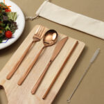 JUEGO DE CUBIERTOS CIMAHI ROSA METALICO HM-074GD ( HM-074 - HM074 - CUBIERTOS ) - Imagen 5