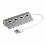 HUB DE 4 PUERTOS USB NEWPORT GRIS METALICO HUB 010 G (ALUMINIO - PLÁSTICO)