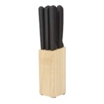 SET DE CUCHILLOS CORVI NEGRO KTC 100 (ACERO - MADERA - PLÁSTICO)
