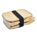 SET DE LONCHERA Y TERMO PLATA KTC 201 S (ACERO INOXIDABLE - BAMBÚ) - Imagen 6