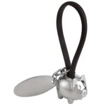 LLAVERO PUERQUITO CON PLACA NEGRO M 2050 N (HULE - METAL)