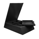 SET 022 N - SET MARMARIS (NEGRO - PAPEL ITALIANO PREMIUM CAJA - ACERO INOXIDABLE, PLASTICO, SILICON TERMO - CURPIEL LIBRETA - ACERO INOXIDABLE BOLIGRAFO - PLASTICO POWER BANK - CURPIEL, METAL LLAVERO) - Imagen 4