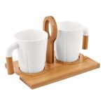 SET DE TAZAS IWAO BLANCO TAZ 029 B (CERÁMICA - BAMBÚ)