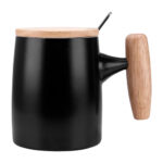 TAZA MALI NEGRO TAZ 045 N (PORCELANA - MADERA - ACERO INOXIDABLE)