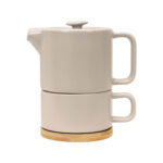 TAZ 066 BE - TAZA TETERA HUNNI BEIGE (BEIGE - CERAMICA - BAMBU) - Imagen 2