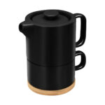 TAZ 066 N - TAZA TETERA HUNNI NEGRO (NEGRO - CERAMICA - BAMBU)